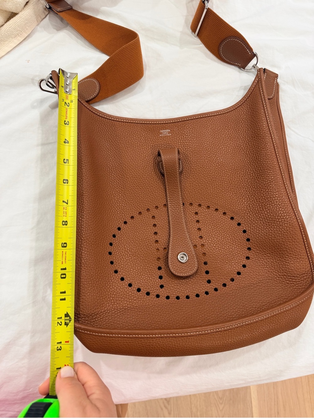 Hermes Brown Evelyne Leather Crossbody Bag - Picture 13 of 13